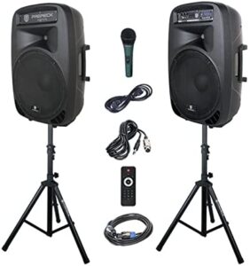 PRORECK PARTY 15 Portable 15-Inch 2000 Watt 2-Way Powered PA Speaker System